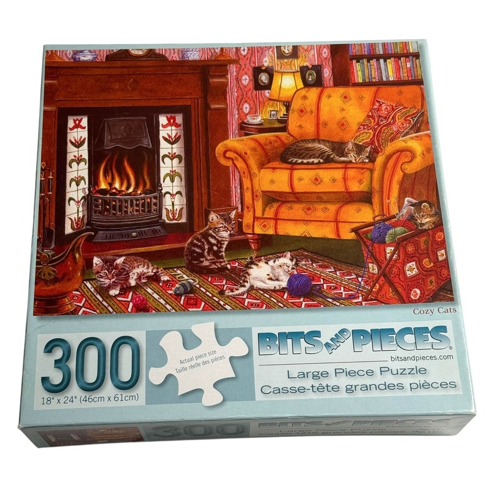 Bits And Pieces Cozy Cats Tracy Hall Large Format 300 Pcs Puzzle Complete